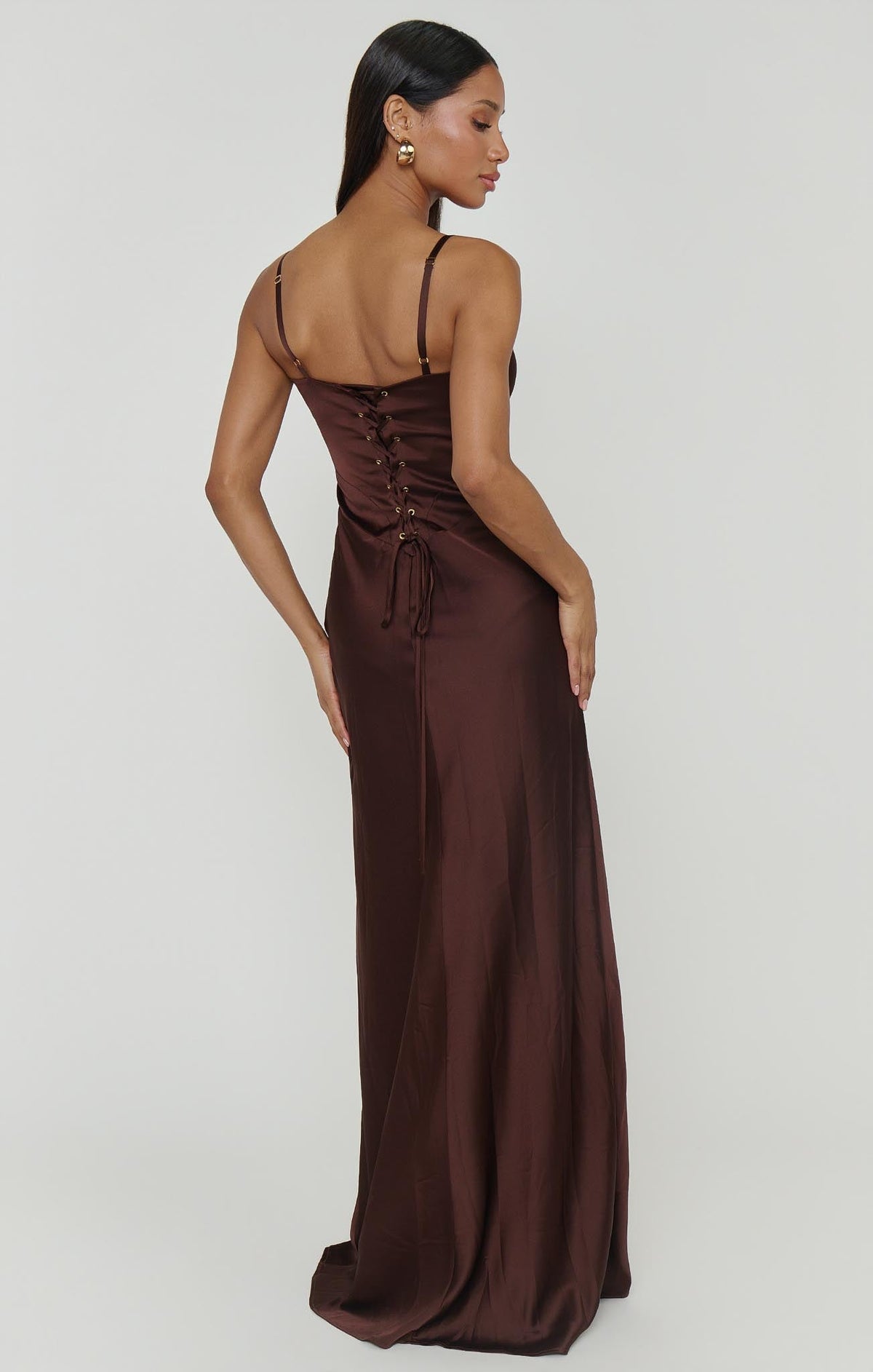 Logan Dress ~ Chocolate Luxe Satin