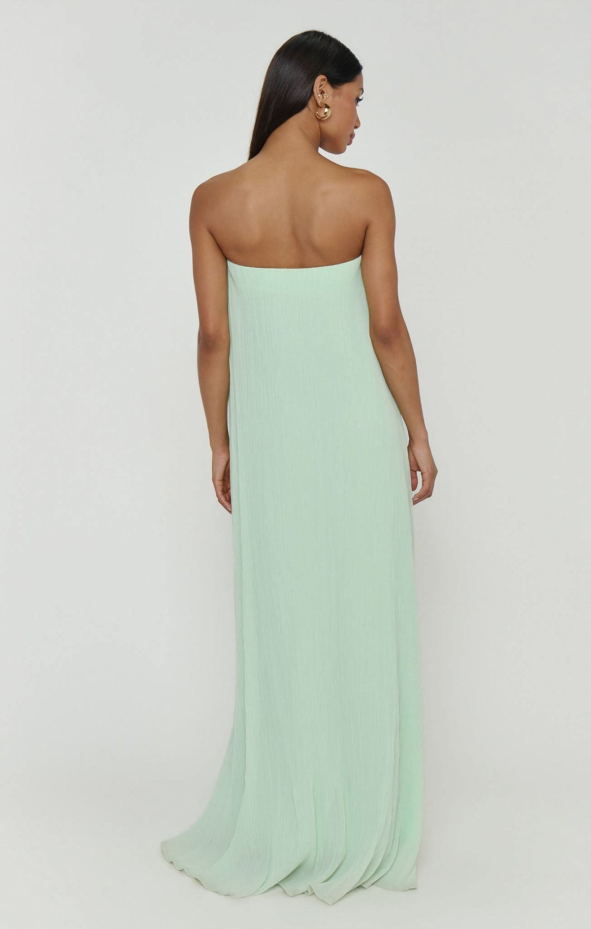 Athena Maxi Dress ~ Pistachio Pleated Chiffon