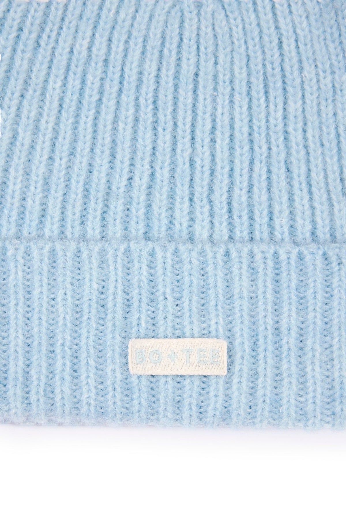 Ribbed Knit Beanie Hat in Powder Blue