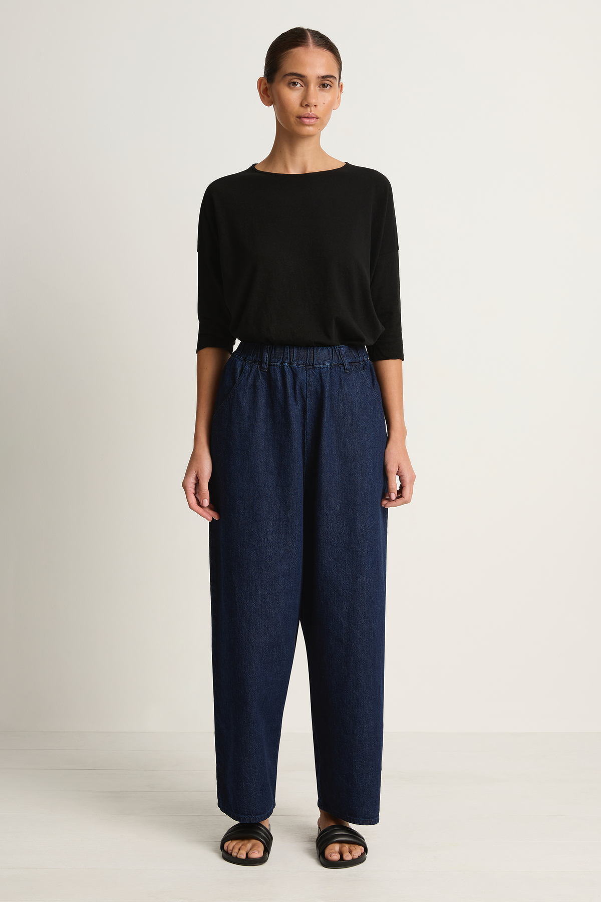 Pas De Calais Natural Denim Easy Pants - Indigo
