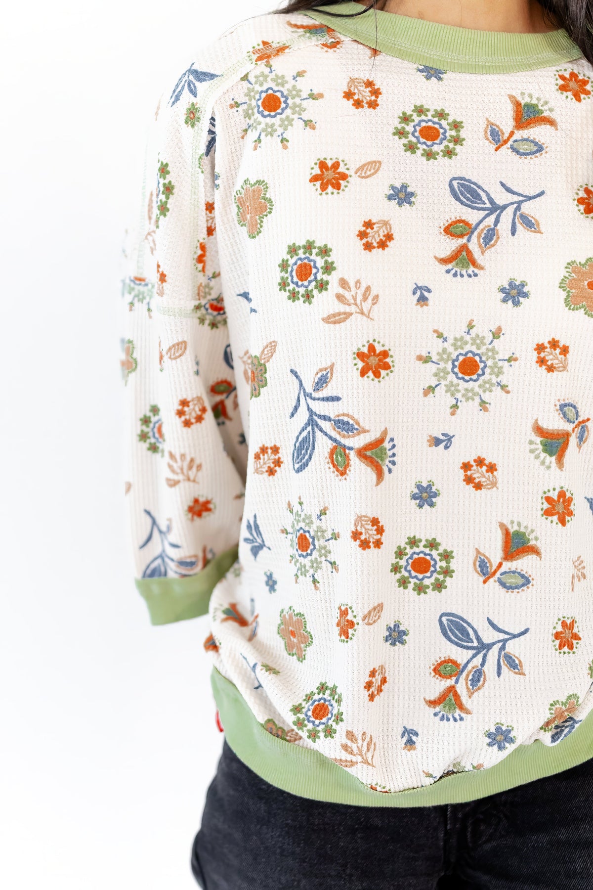 Leah Floral Henley Top