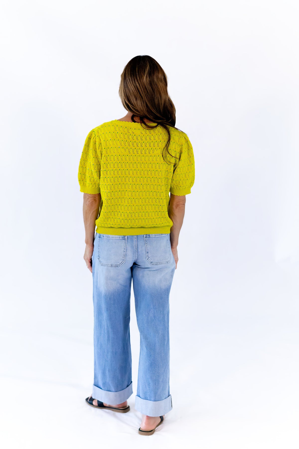 Anessa Pointelle Shirt · Lime