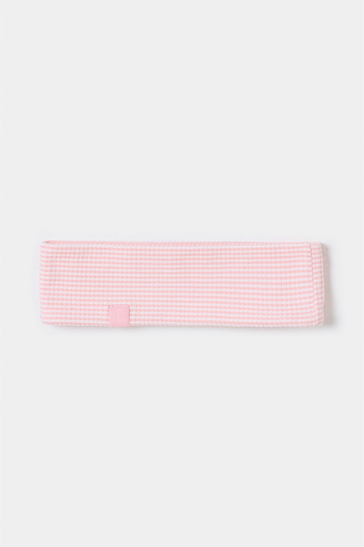 Ribbed Jersey Headband in Peach Stripe