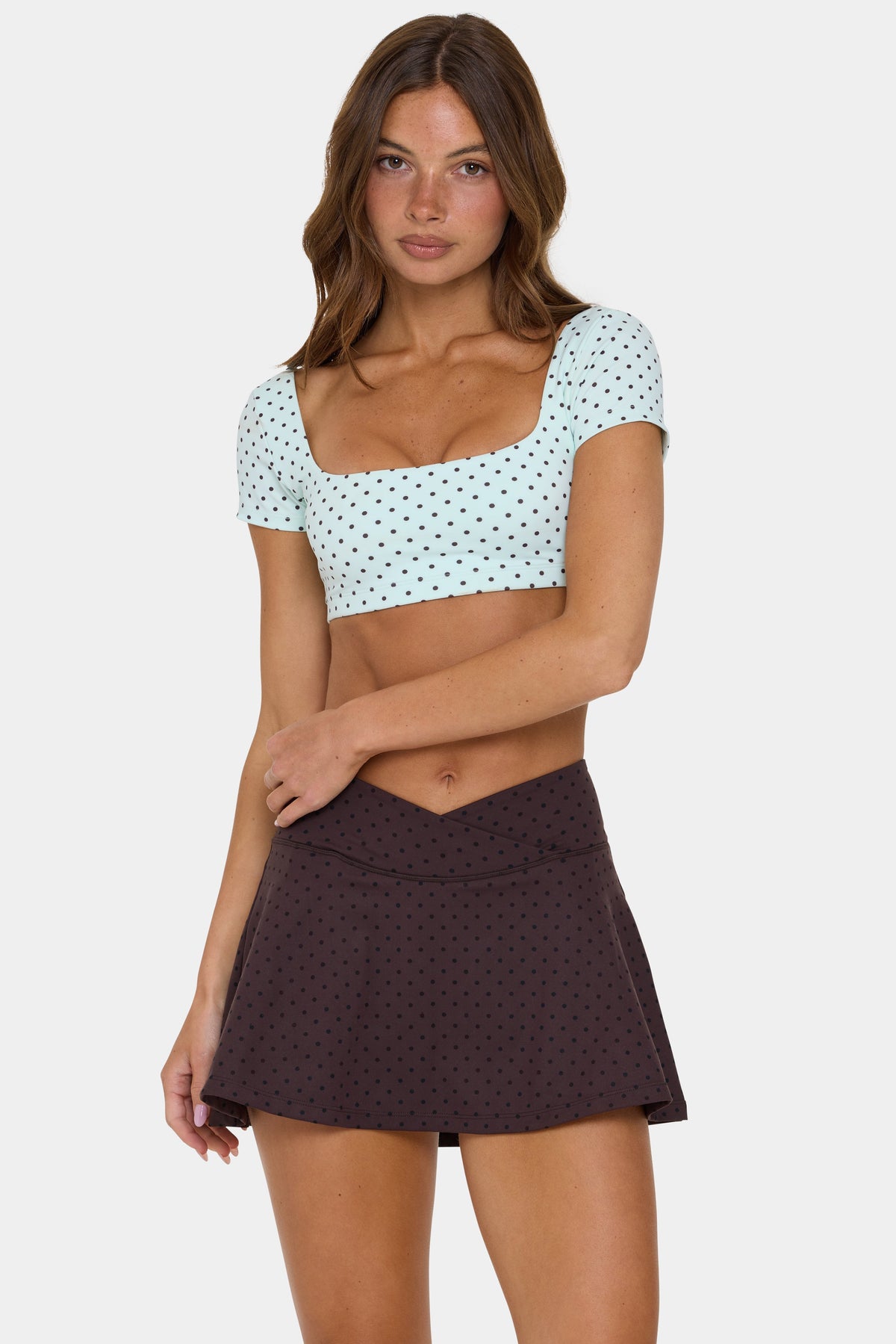 Soft Active Cap Sleeve Crop Top in Mint Chip