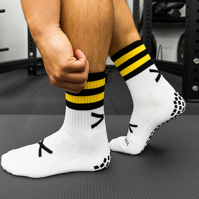 GAA Grip Socks | X Pro Midi Sports Socks | Black & Amber | Lar Corbett Sports