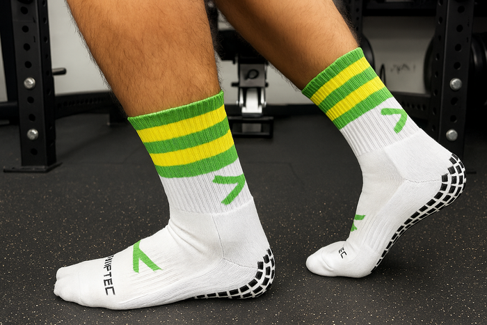 GAA Grip Socks | X Pro Midi Sports Socks | Green & Yellow | Lar Corbett Sports