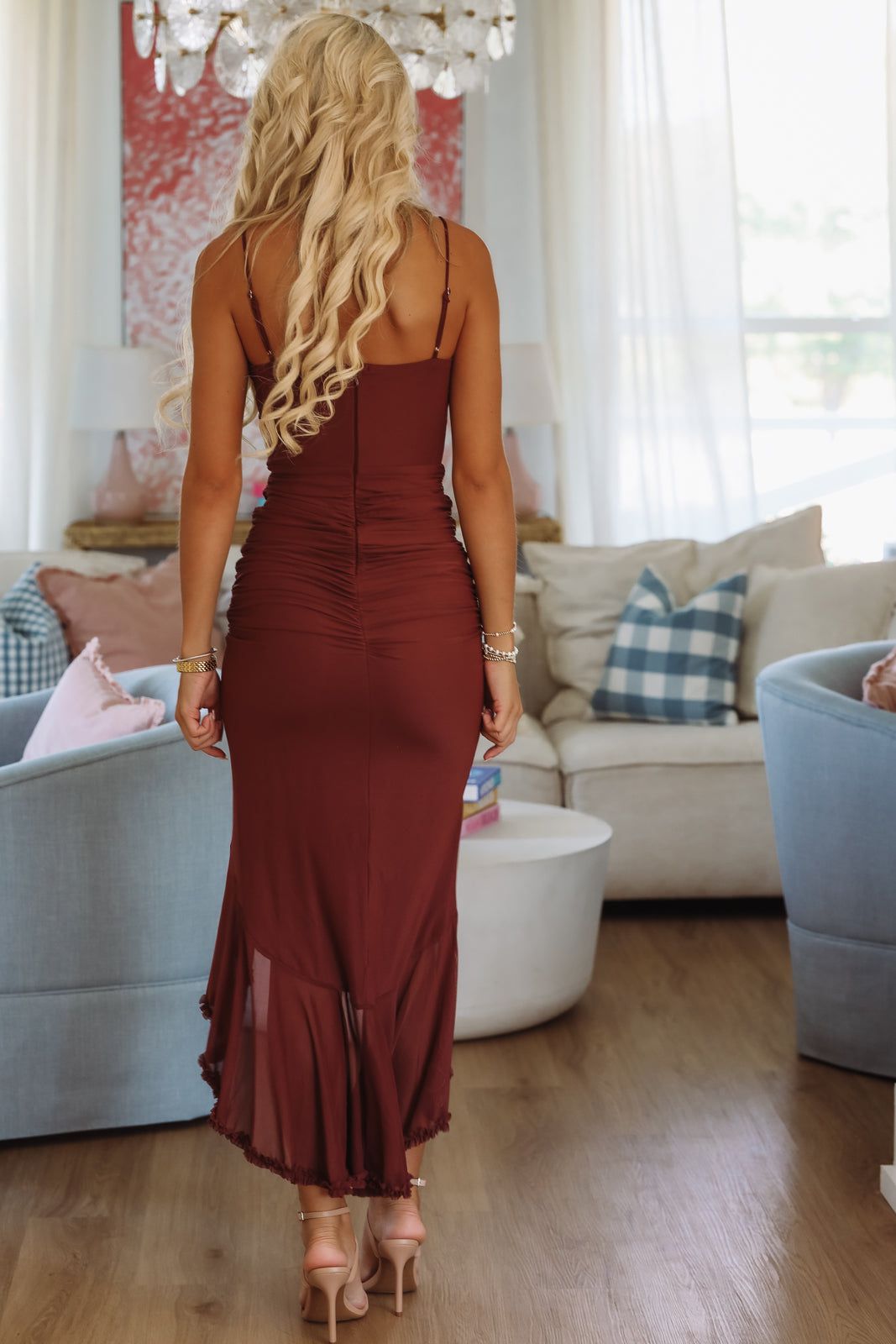 Elysia Maxi Dress - Maroon