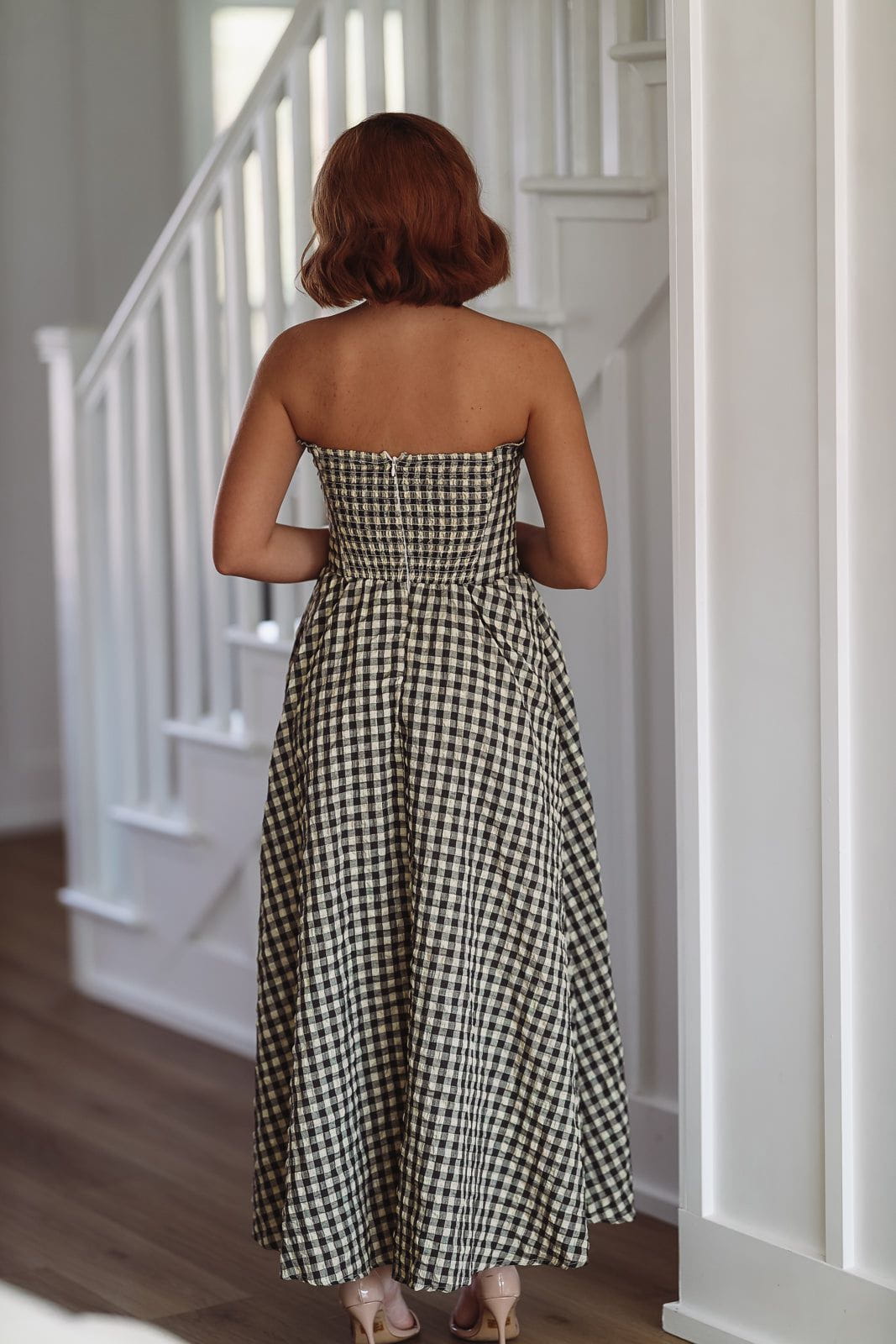 Bennett Maxi Dress - Navy Blue and Taupe