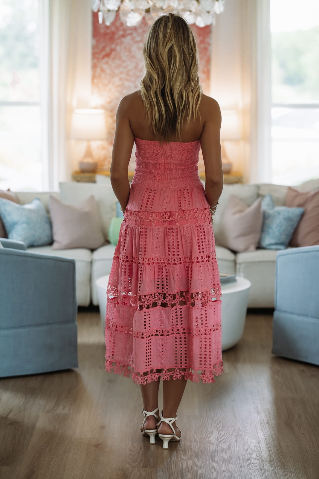 Early Evening Midi Dress - Light Coral