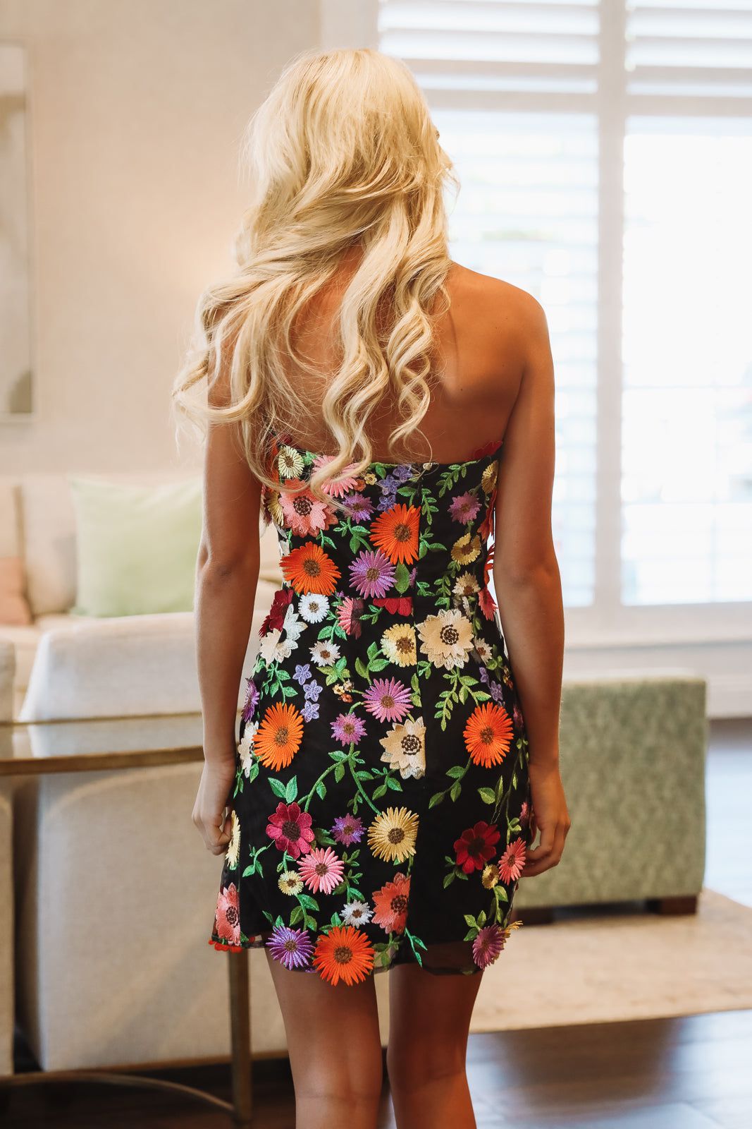 Garden After Dark Mini Dress - Black