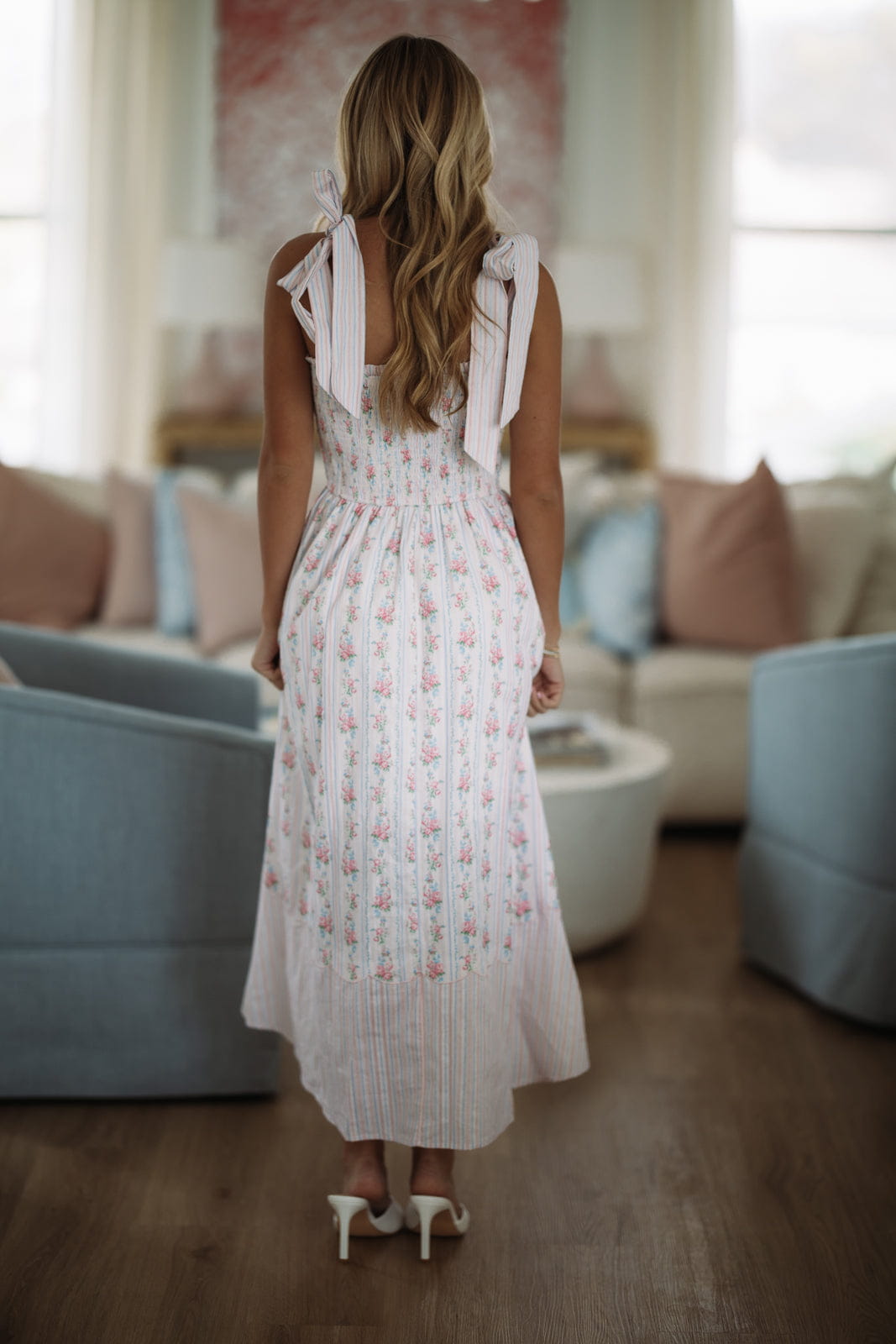 Perfect Situation Midi Dress - Pink and Blue
