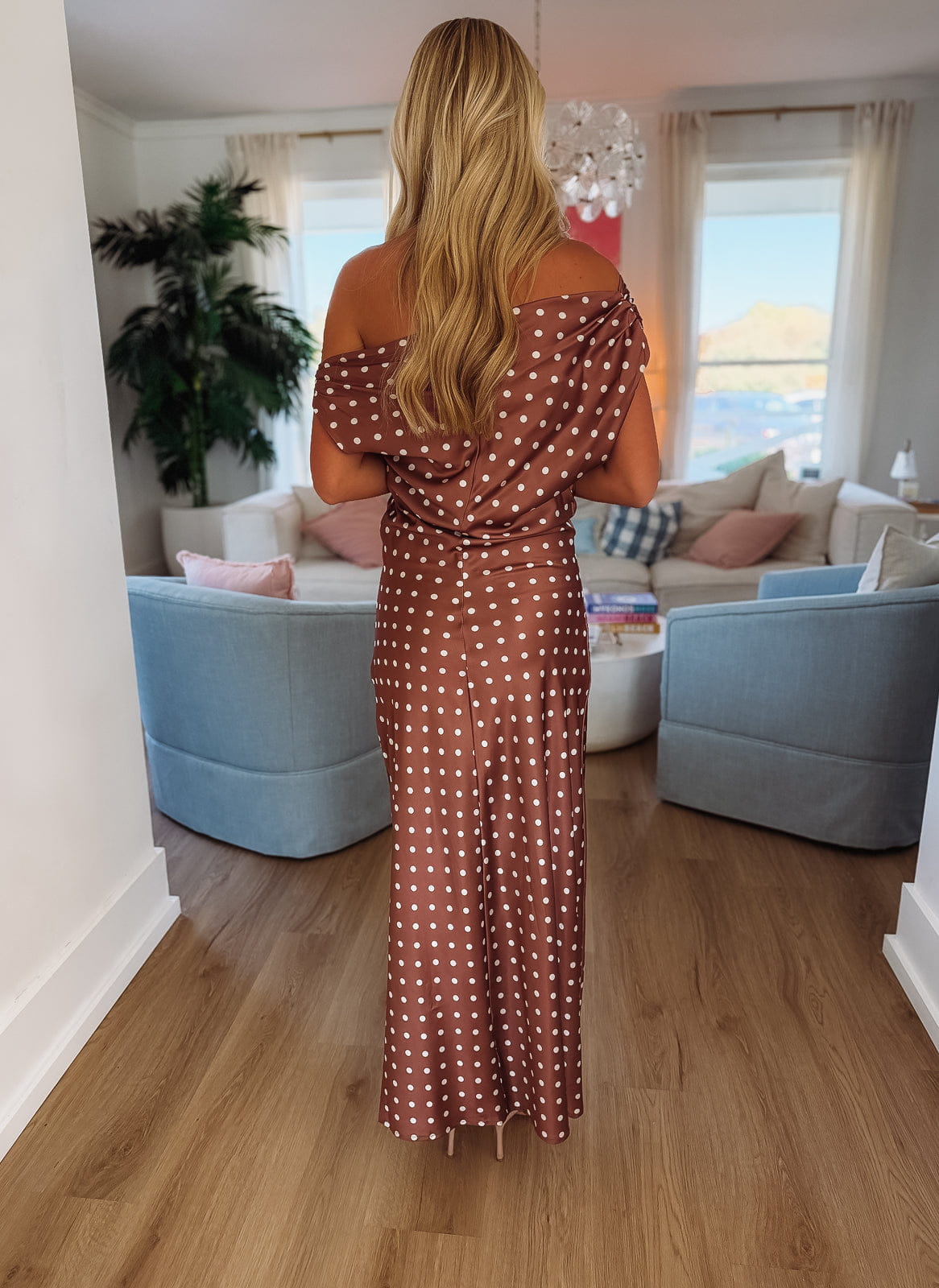 Vintage Affair Maxi Dress - Brown and White