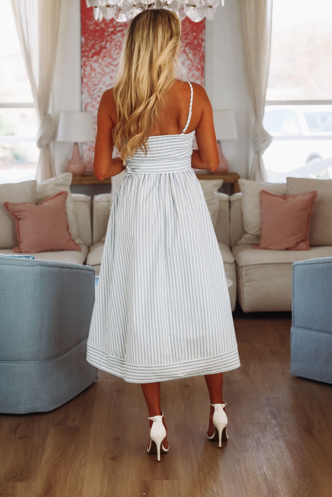 Polo Club Worthy Maxi Dress - Blue and White
