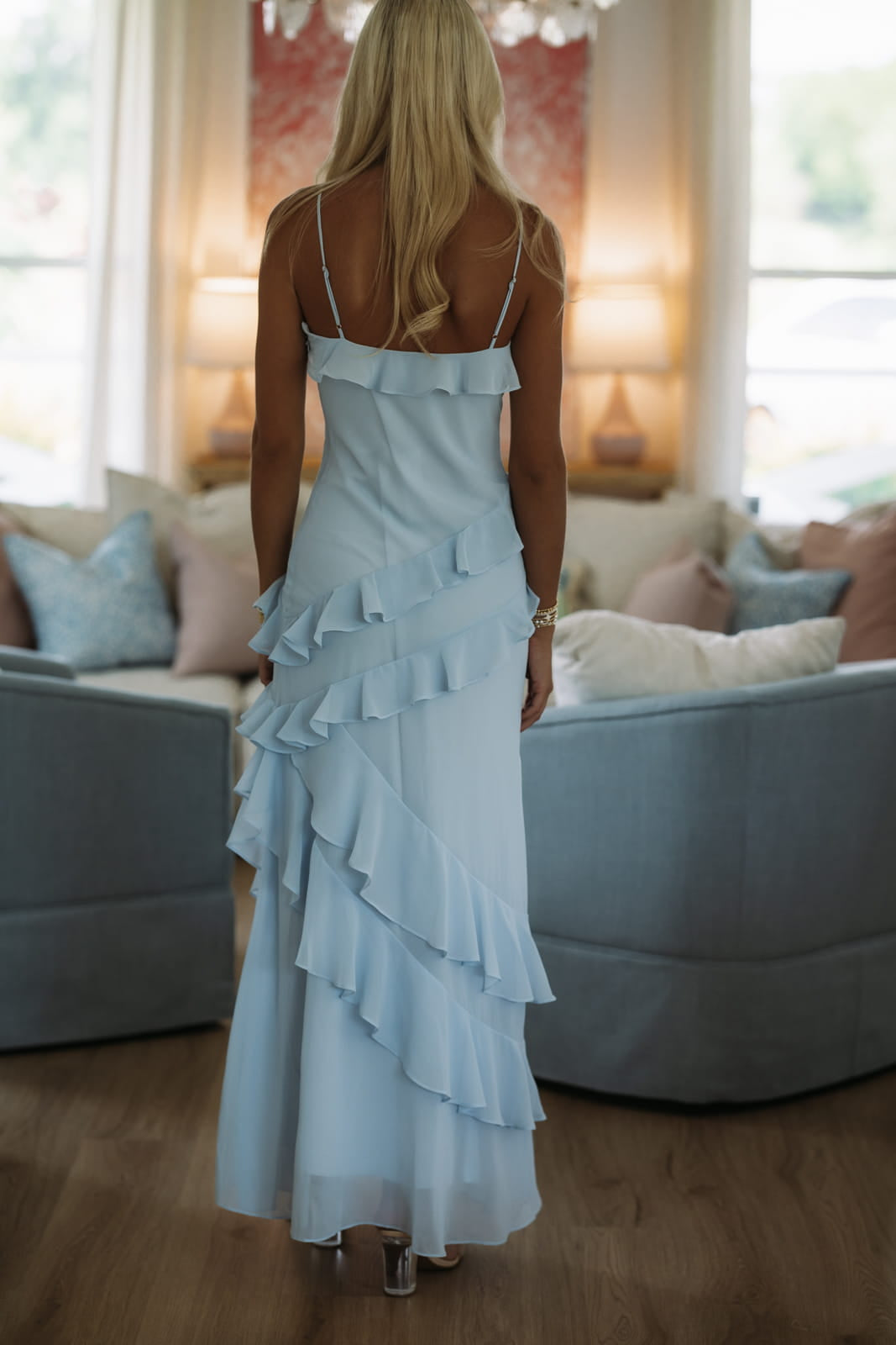 Floating Through Forever Maxi Dress - Light Blue