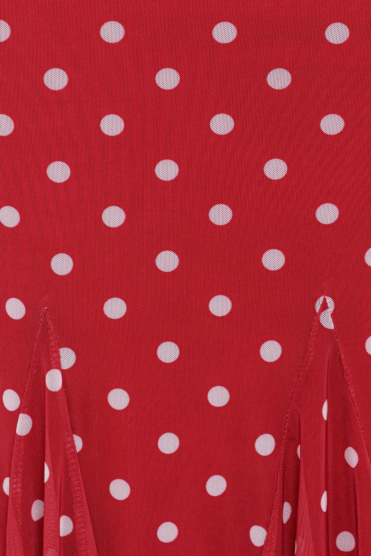 Tullia Mesh Midi Skirt - Red Polka Dot