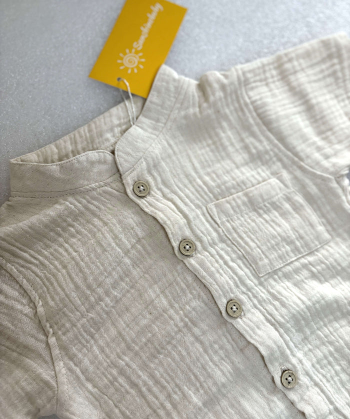 Turtle Collar Baby Boy Shirt Romper