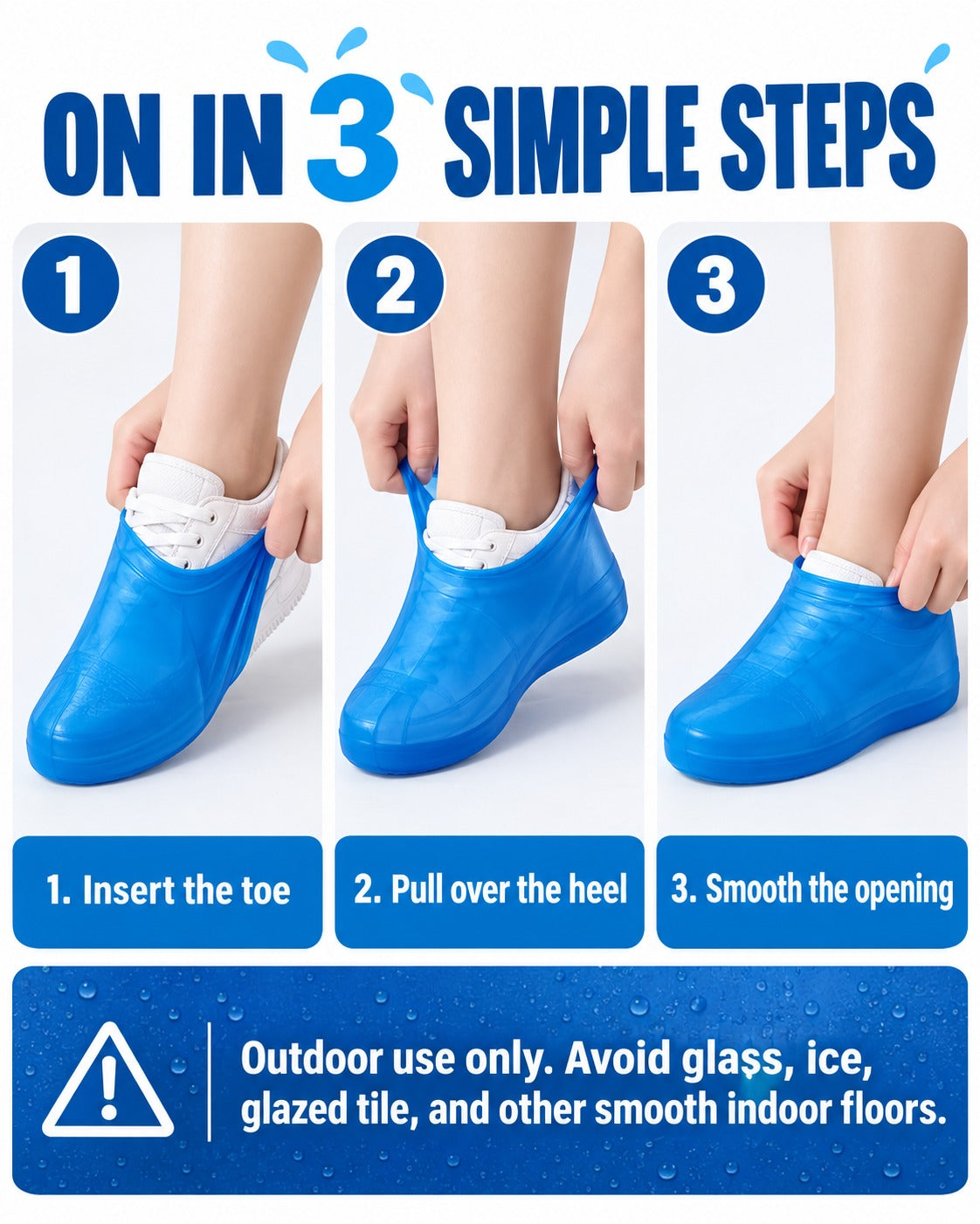 Packable Stretch-On Rain Shoe Covers – Reusable Waterproof Overshoes for Everyday Footwear