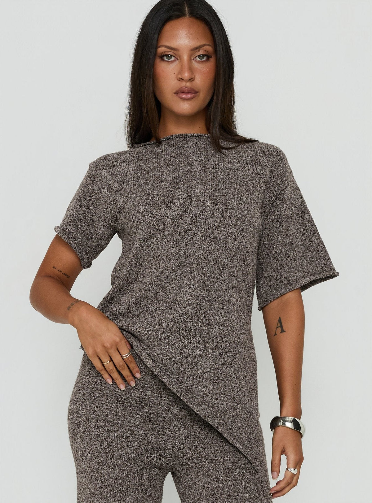 Amelise Knit Poncho Mocha