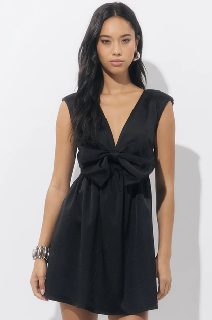 Elaine Bow Taffeta Mini Dress