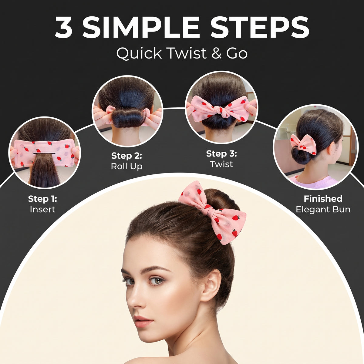 🎀 Easy Magic Twist Bun Maker – Quick 10-Second Elegant Hair Styling Tool