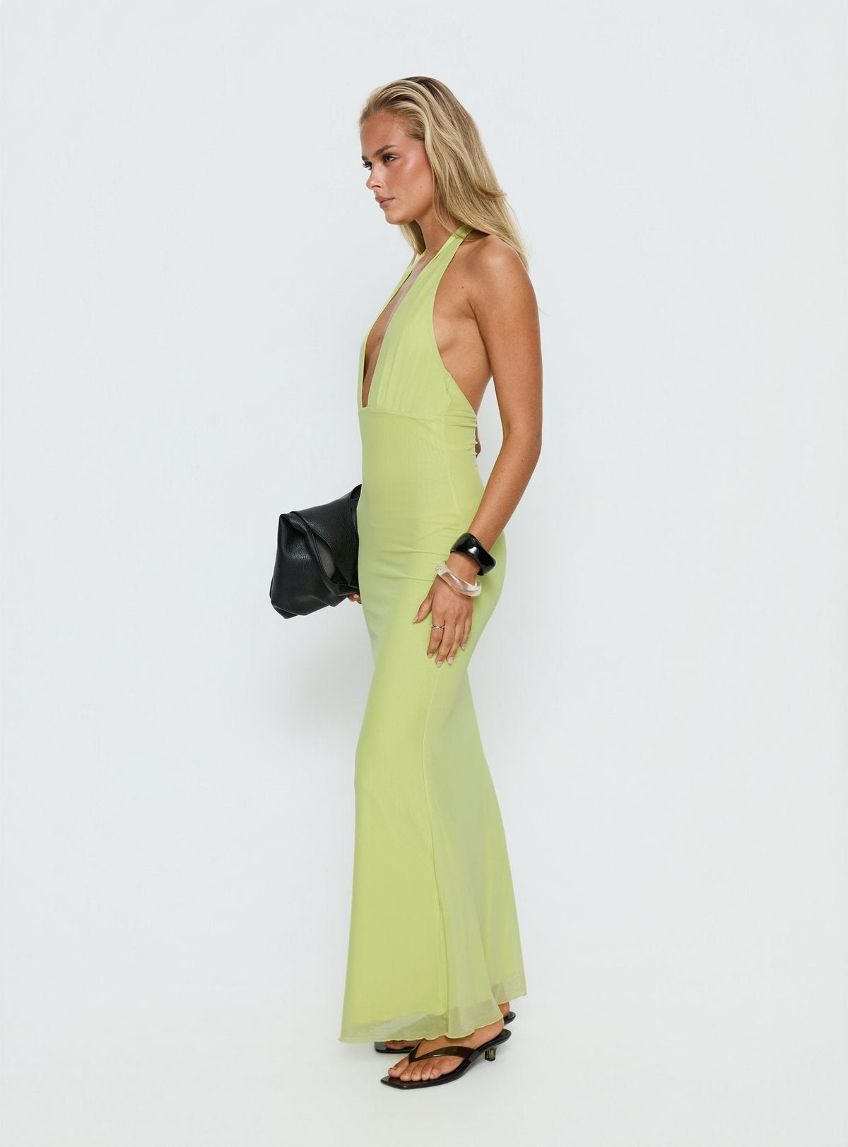 Astrazia Halter Maxi Dress Green