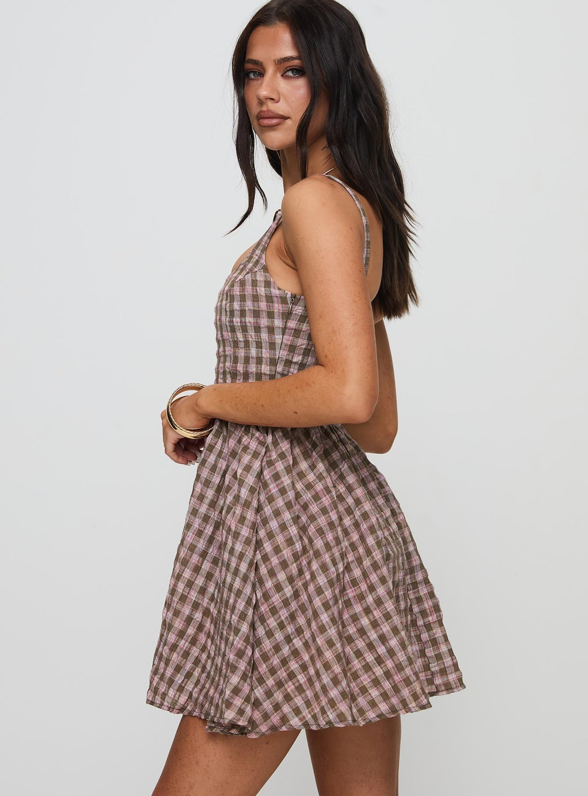 Cartmel Mini Dress Brown / Pink