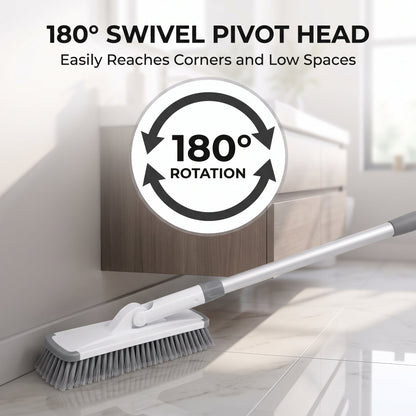3-in-1 Rotating Floor Scrub Brush with Squeegee