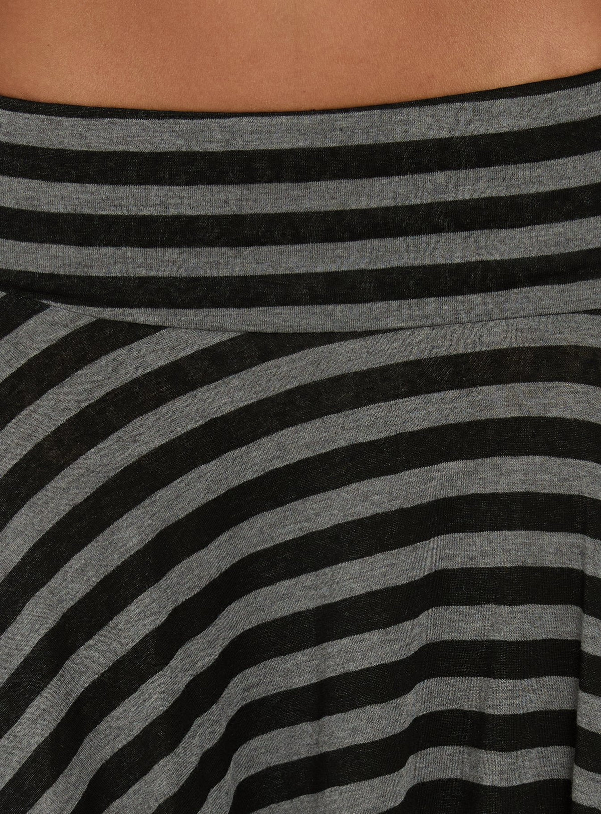 Alevia Asymmetrical Midi Skirt Black / Grey Stripe