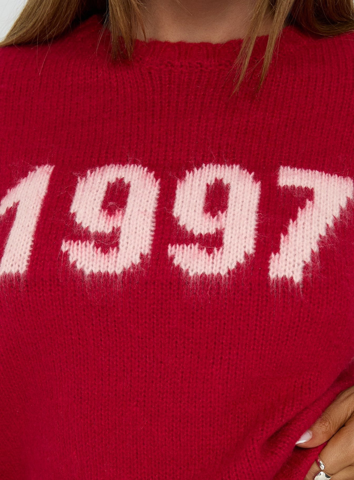 1997 Legacy Graphic Knit Sweater Burgundy