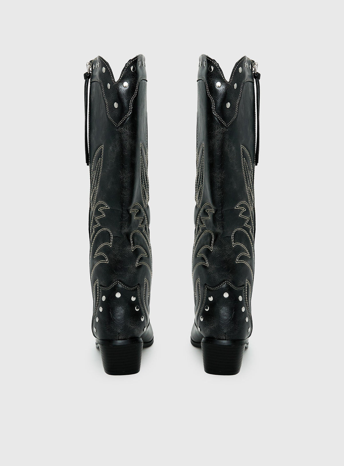 Austin Distressed Cowboy Boots Black