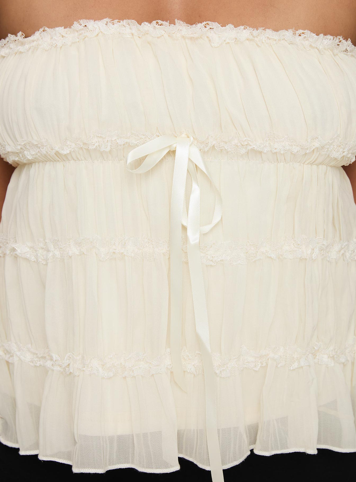 Avelina Strapless Top Cream