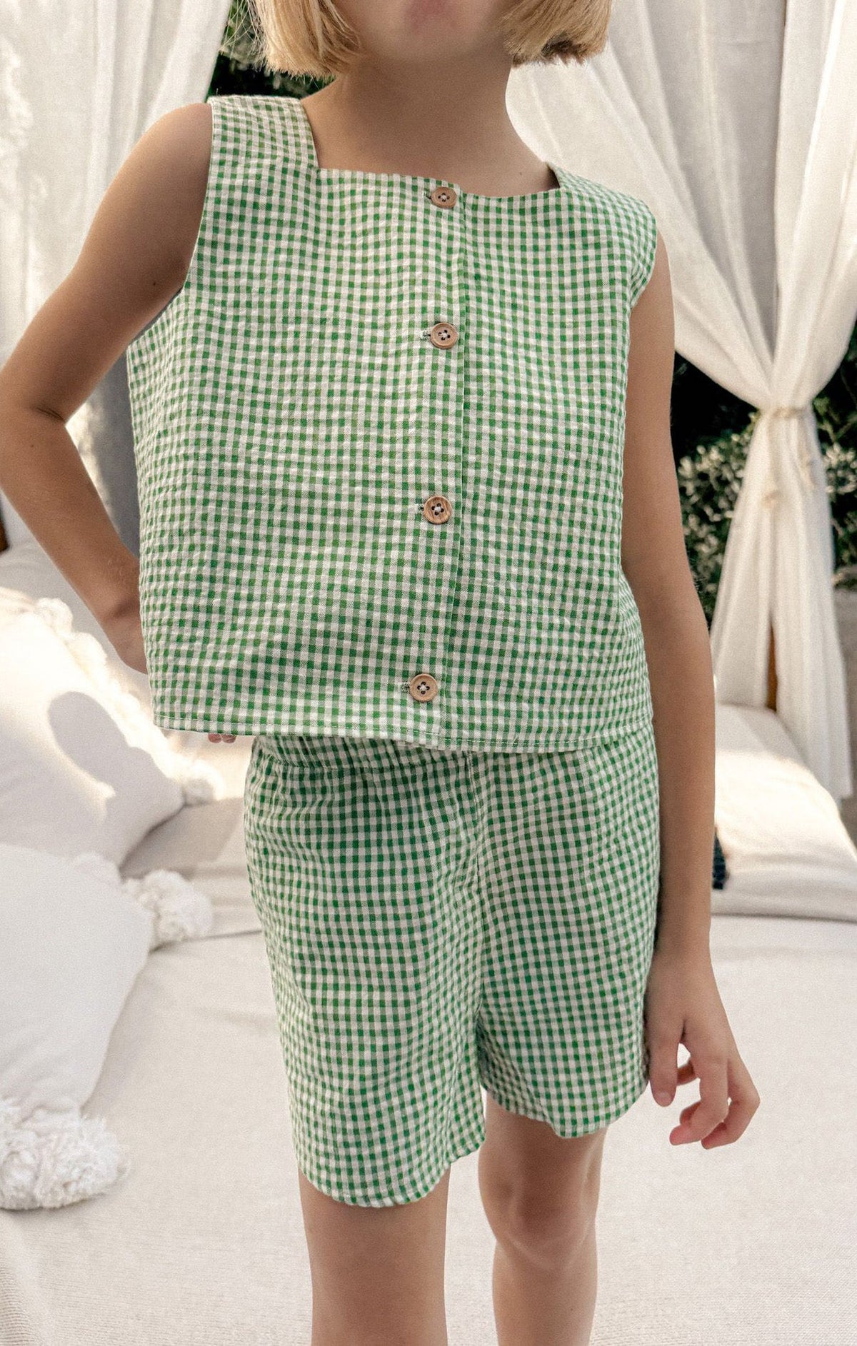 Little Maren Top ~ Field Green Gingham