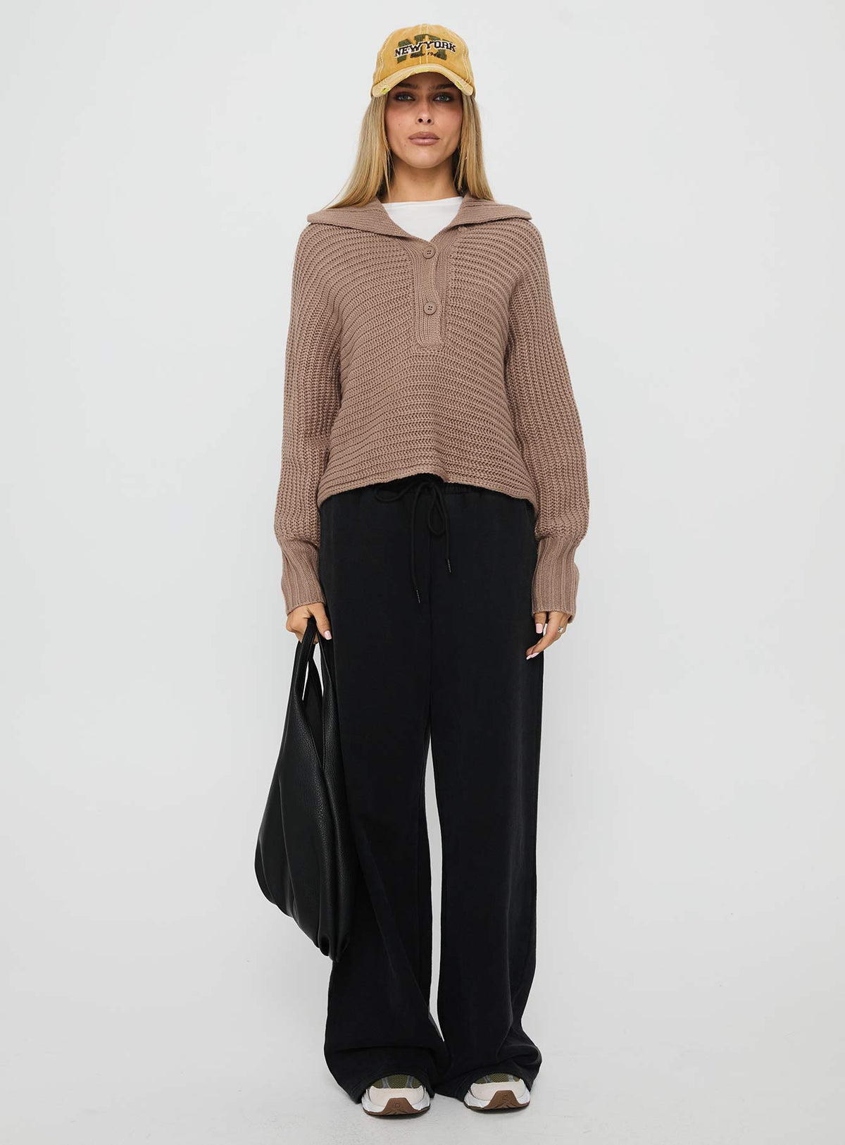 Bankside Collared Knit Sweater Brown