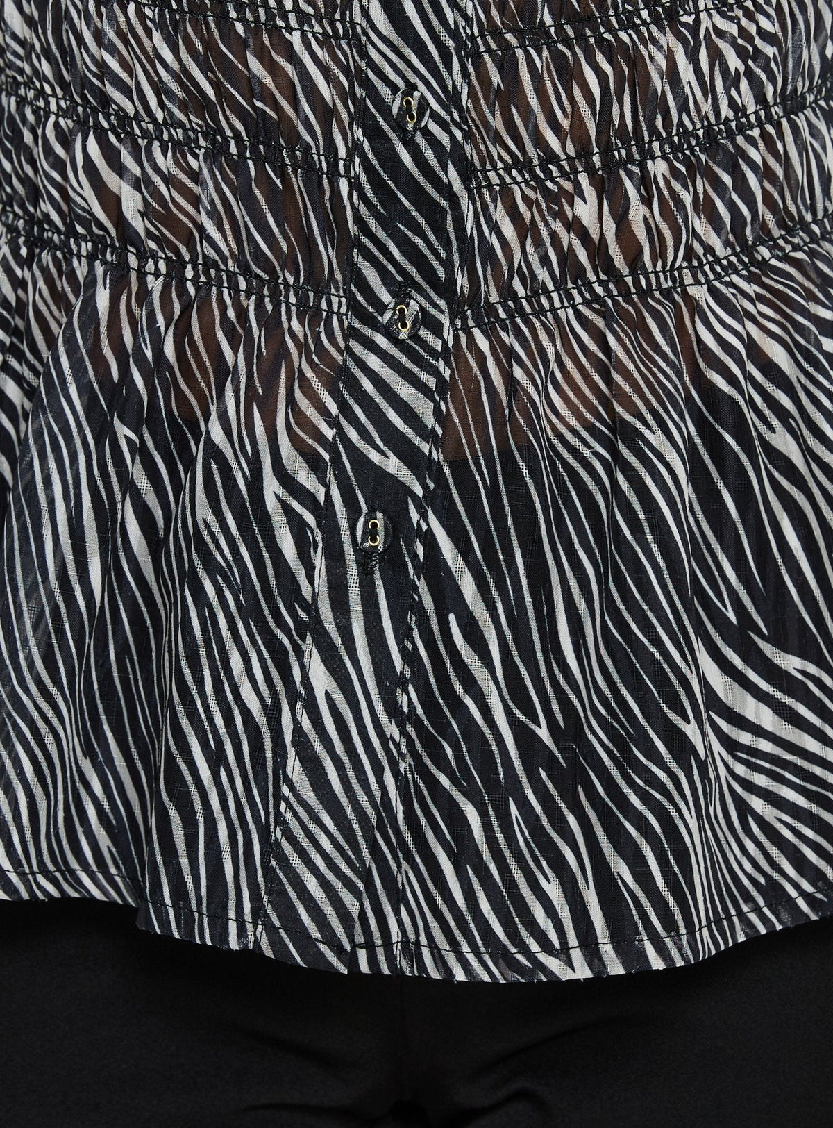 Bexlee Collared Chiffon Ruched Top Animal