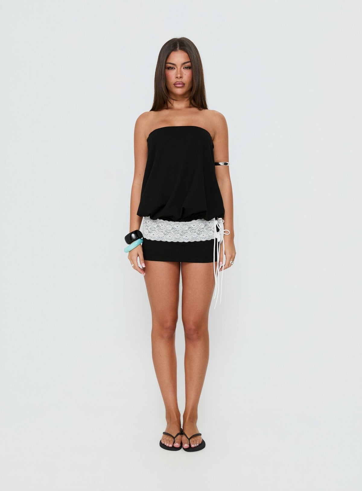 Calina Strapless Romper Black