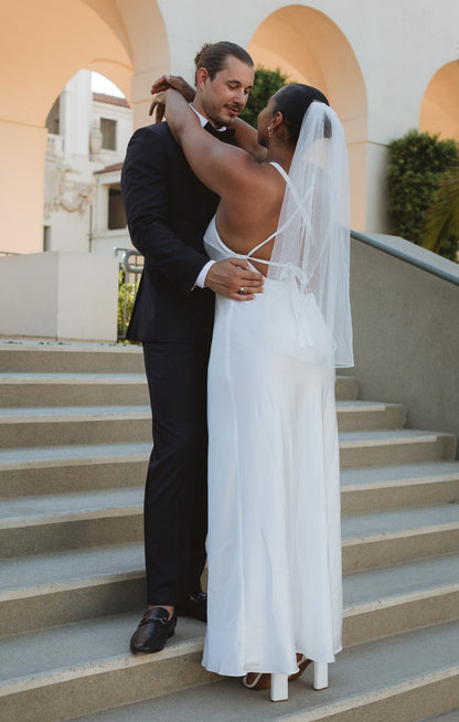 Anderson Maxi Dress ~ Ivory Luxe Satin