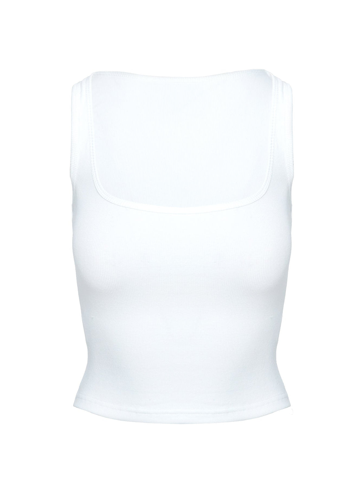 Baseline Square Neck Rib Tank Top White