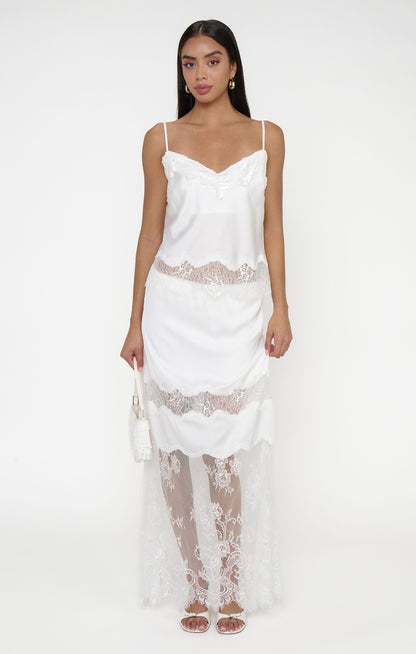 Gracie Top ~ Ivory Luxe Satin