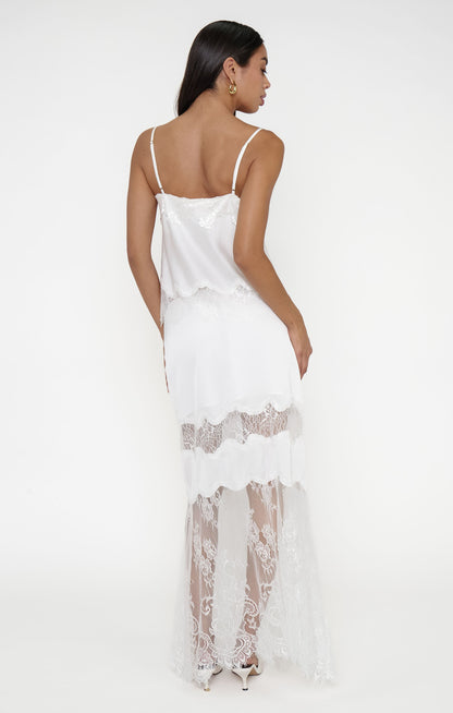 Gracie Top ~ Ivory Luxe Satin