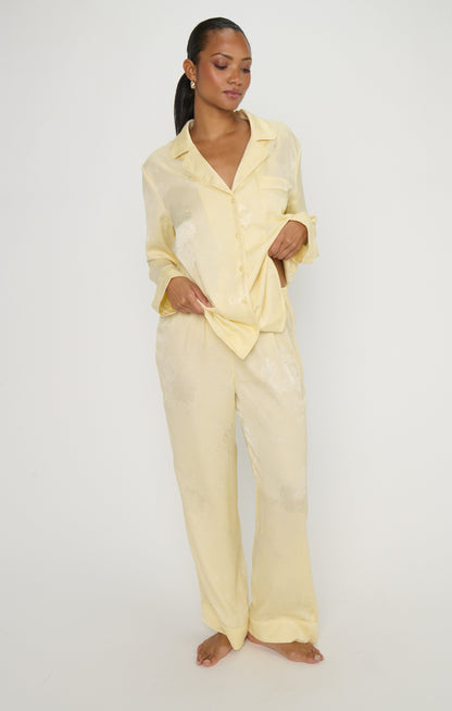 Classic PJ Set ~ Yellow Floral Silky