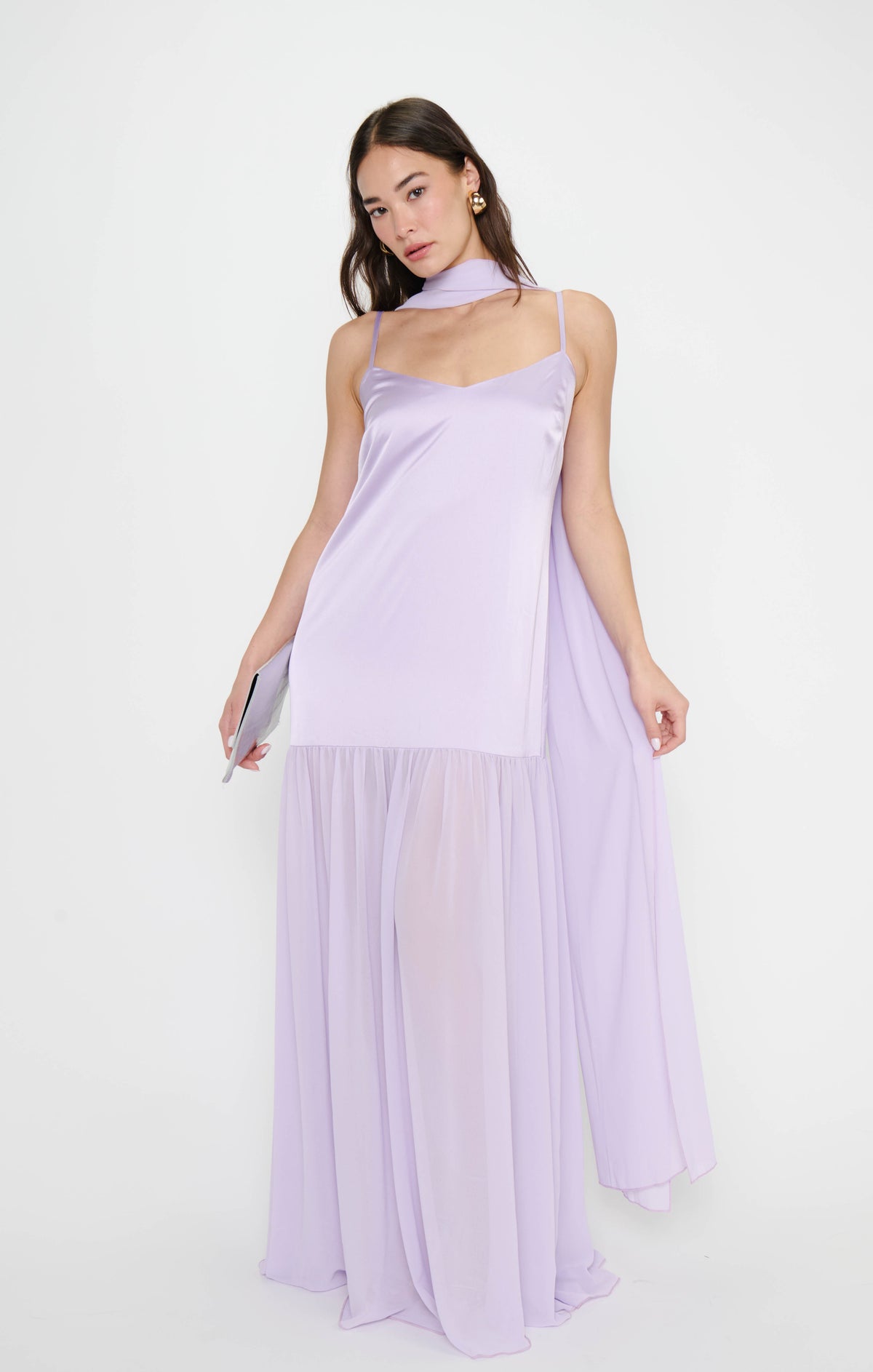Dalia Maxi Dress ~ Lavender Luxe Satin