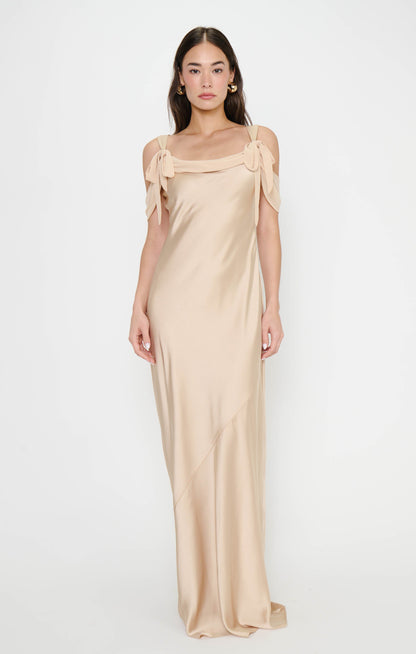 Bella Maxi Dress ~ Champagne Luxe Satin