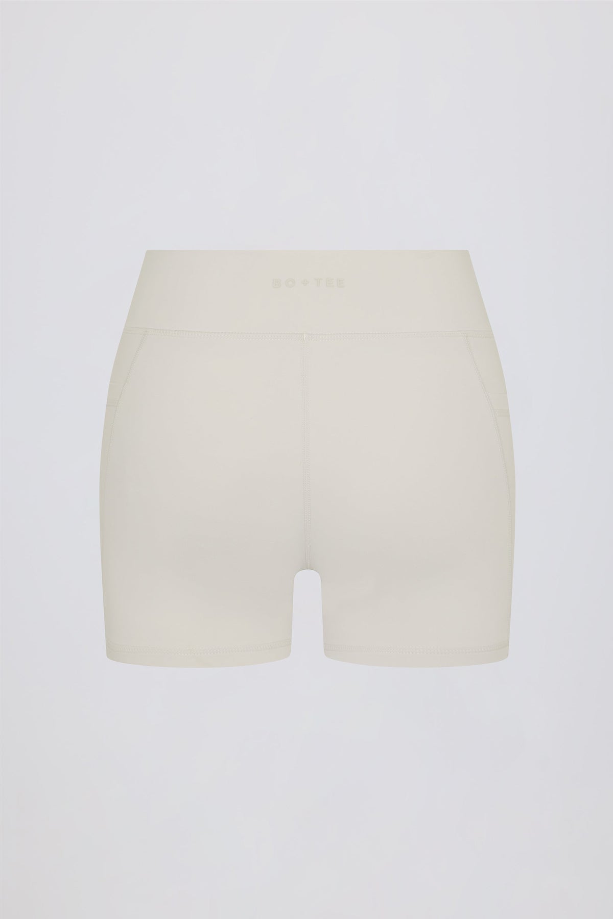 Soft Active Pocket V-Waist Mini Shorts in Oat