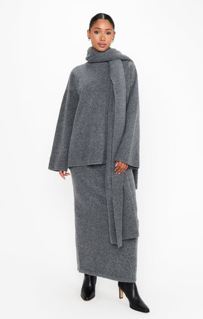 Oslo Skirt ~ Grey Knit