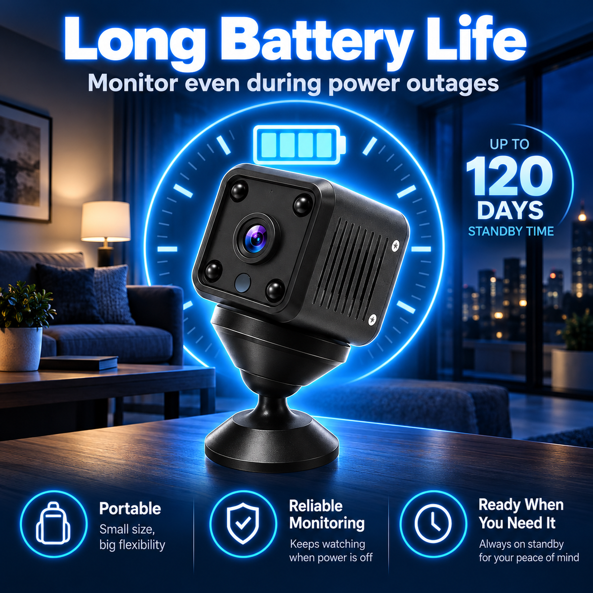 Smart WiFi Security Camera – HD Night Vision, Motion Detection & Low-Power Monitoring