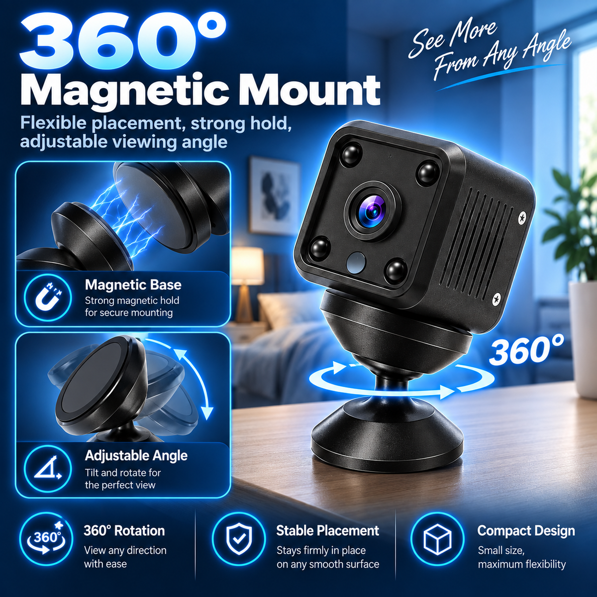 Smart WiFi Security Camera – HD Night Vision, Motion Detection & Low-Power Monitoring