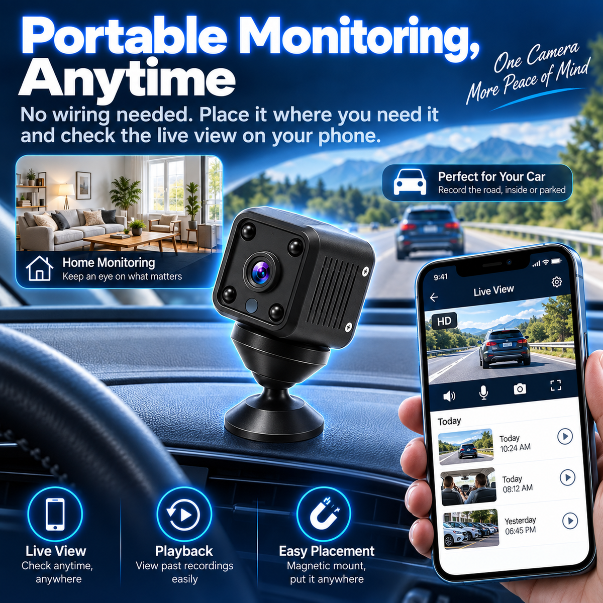 Smart WiFi Security Camera – HD Night Vision, Motion Detection & Low-Power Monitoring