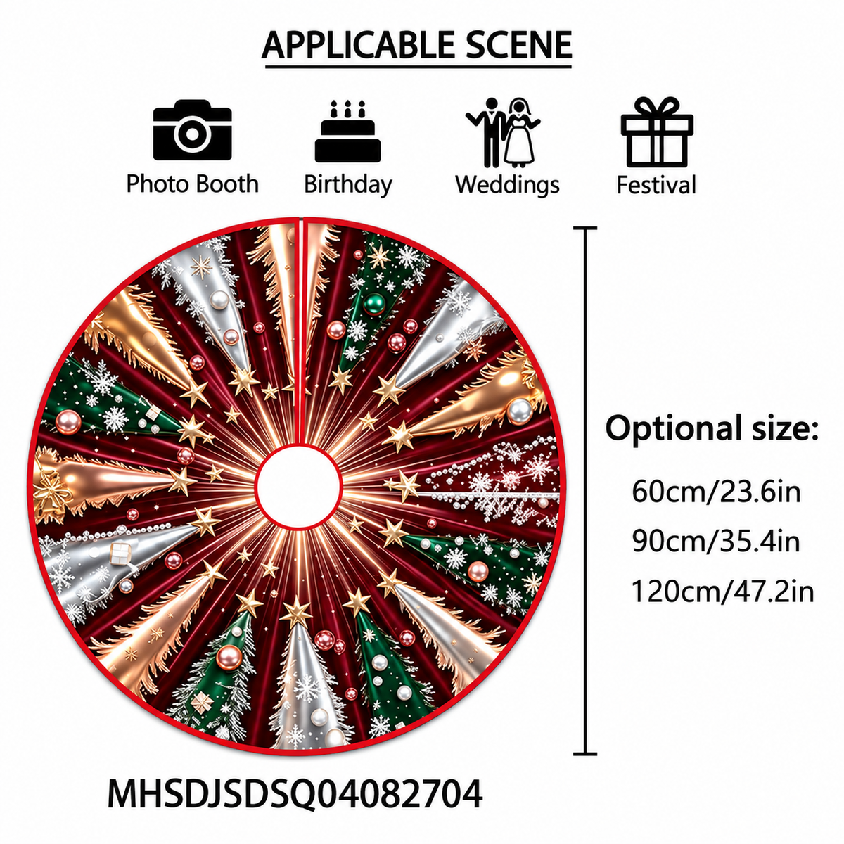 🎄 Christmas Tree Skirt – Festive Holiday Tree Base Cover in 3 Sizes
