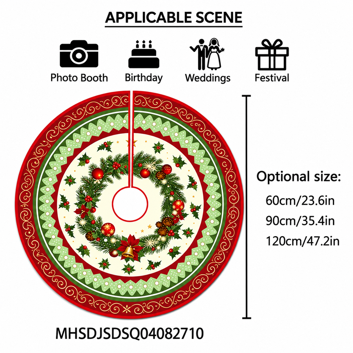 🎄 Christmas Tree Skirt – Festive Holiday Tree Base Cover in 3 Sizes