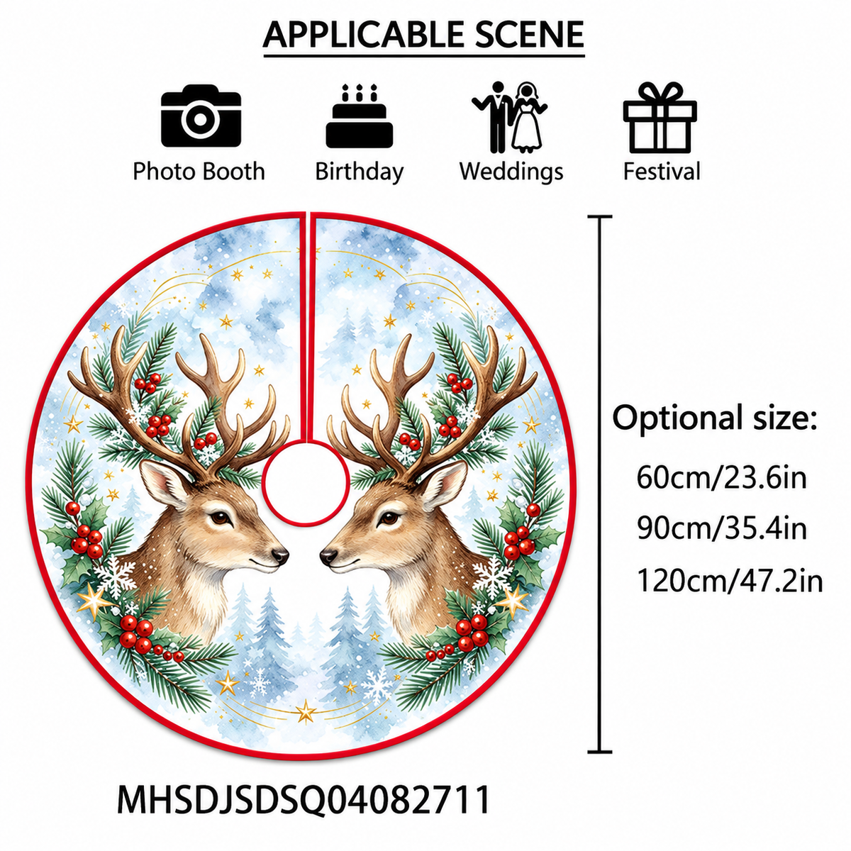 🎄 Christmas Tree Skirt – Festive Holiday Tree Base Cover in 3 Sizes